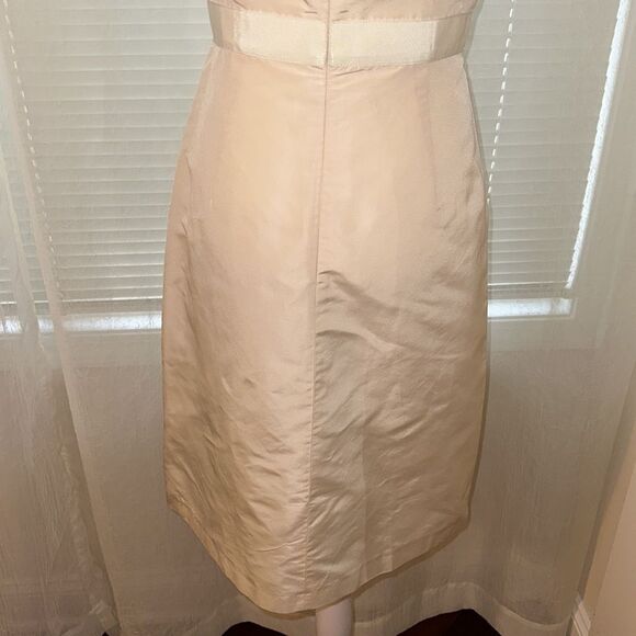J. Crew 4 Emma Faille Cream Ivory 💯 Silk Formal Sleeveless Dress - Picture 9 of 16